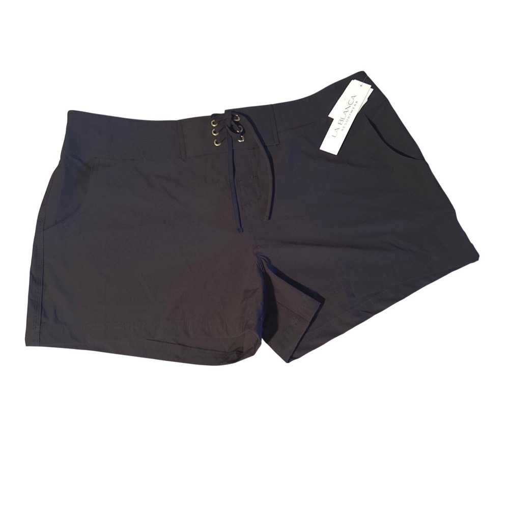 La Blanca Resortwear Board Shorts 3 Inch Inseam Swim Women's XL Black NWT